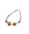 JUDIT | Halskette mit orangen und indigoblauen Perlen | Murano-Store