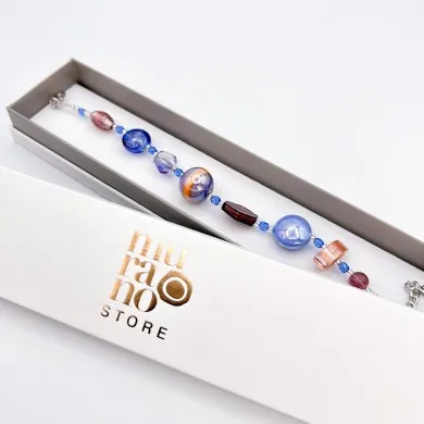 CAPRI - Bracciale elegante primaverile AMETISTA e LILLA in vetro di Murano