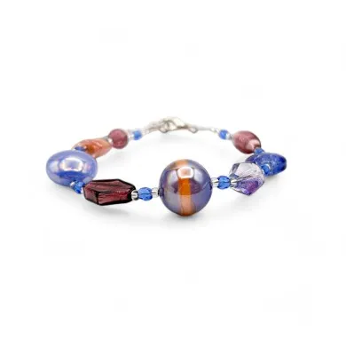 CAPRI - Bracciale elegante primaverile AMETISTA e LILLA in vetro di Murano