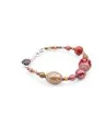 JUDIT - Élégant bracelet ressort ROUGE et ROSE en verre de Murano
