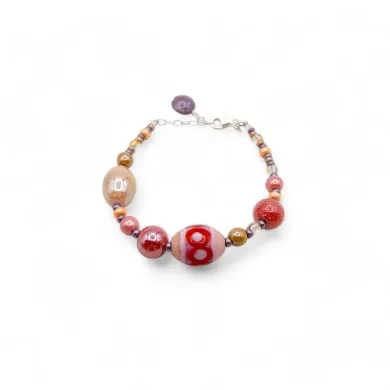 JUDIT | Bracelet rouge et rose raffiné | Murano-Store
