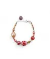 JUDIT - Élégant bracelet ressort ROUGE et ROSE en verre de Murano