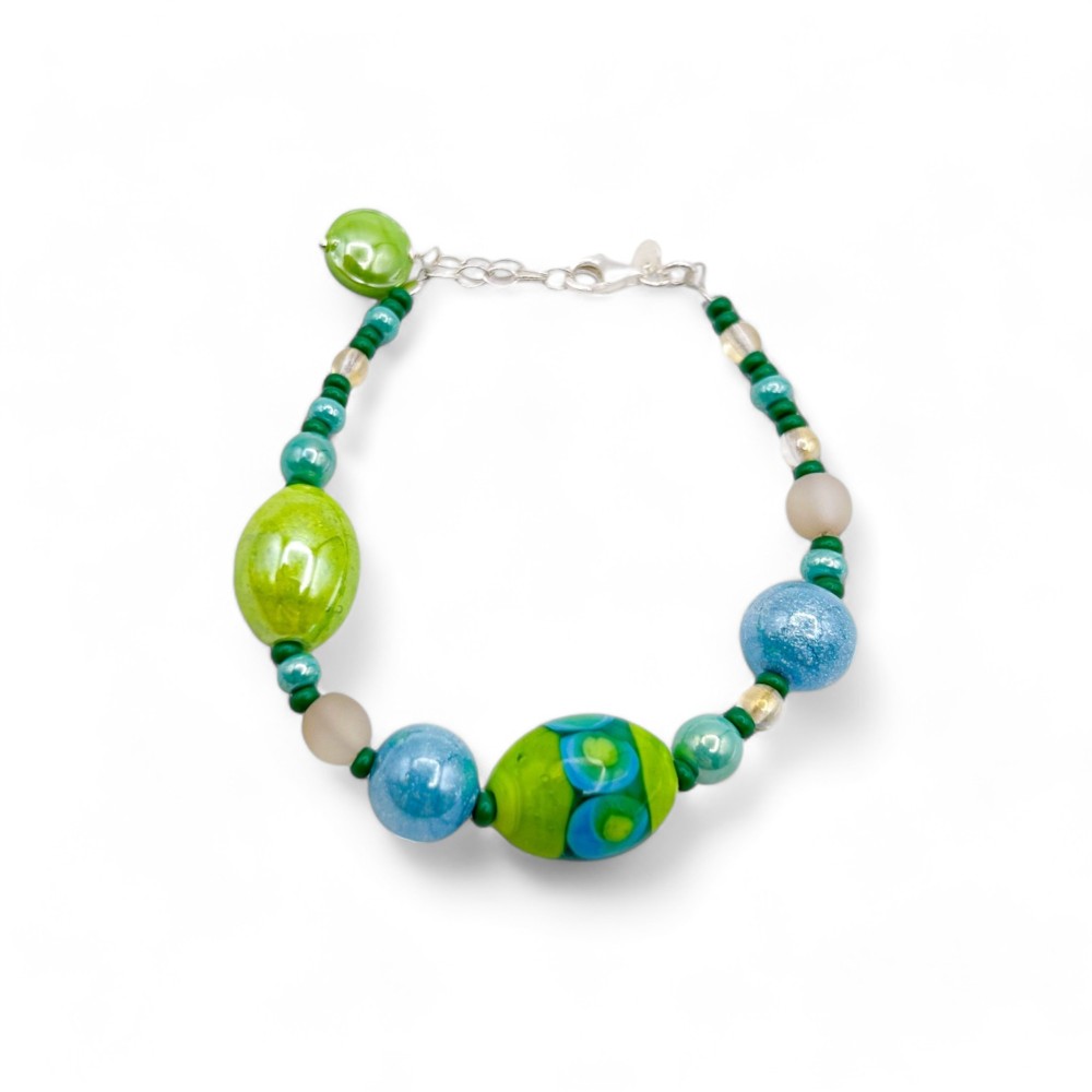 JUDIT | Pulsera verde y azul | Murano-Store